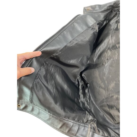 Carbon mens brown faux leather motorcycle jacket Size L SKU 9248 - Picture 10 of 12